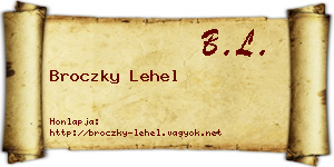 Broczky Lehel névjegykártya